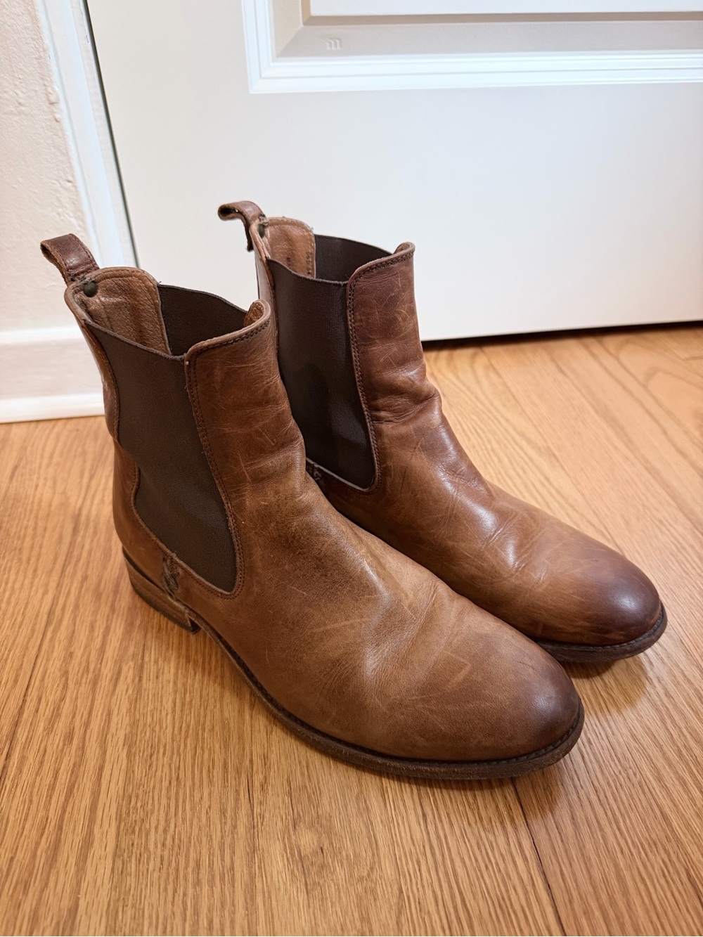 Frye Melissa Chelsea Boots - Cognac leather